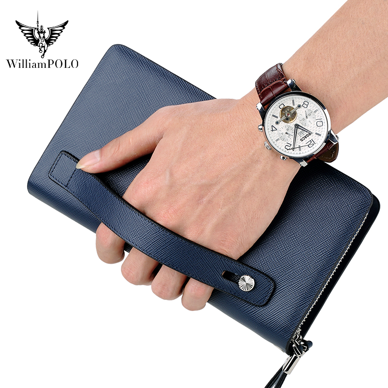 Key Holder Leather Pouch - WILLIAMPOLO Luxe lederen clutch voor heren,