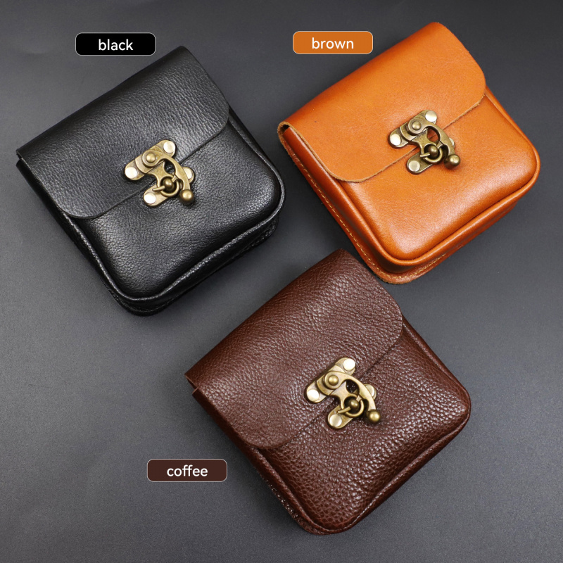 Key Holder Leather Pouch - Zachte koeienhuid kleine heuptas Echt lederen