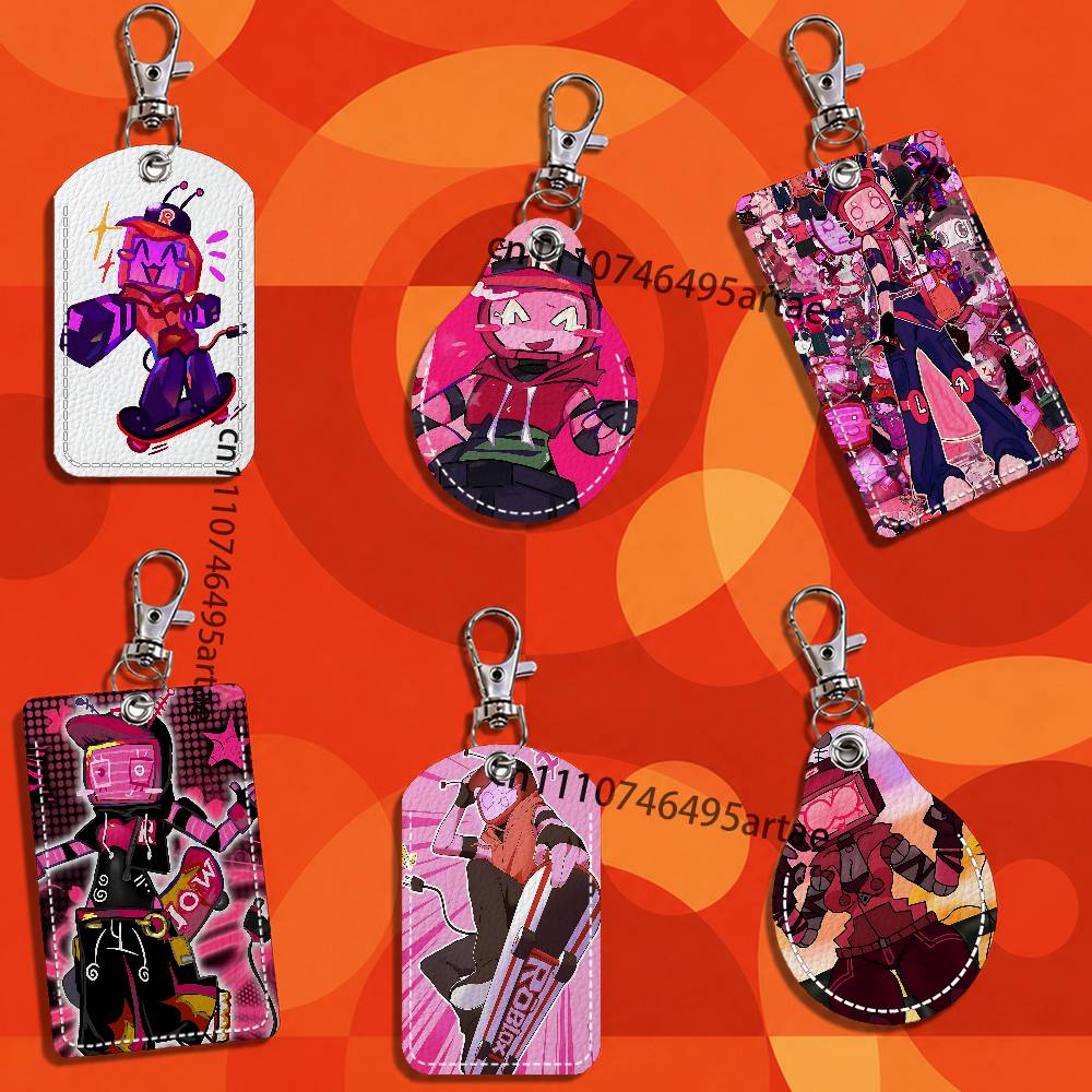 Key Holder Leather Pouch - Grappige V-Veeronica Fanart aangepaste rechthoekige ID-kaarthouder