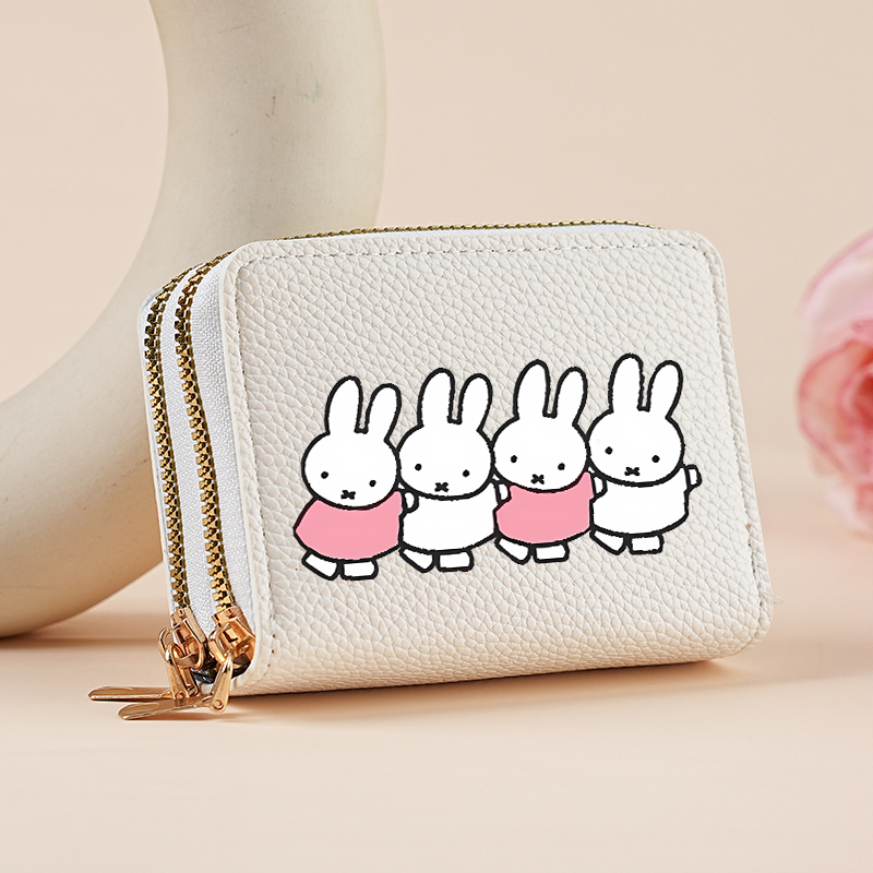 Key Holder Leather Pouch - Kawaii Miffy konijnen portemonnee voor dames,
