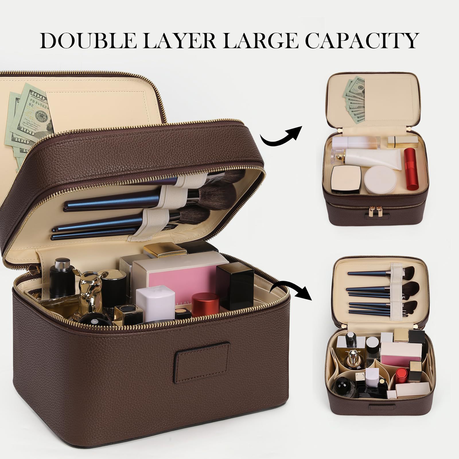 Luxury Bags Quality - Grote capaciteit dubbele laag luxe cosmeticaschuit
