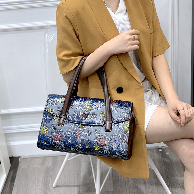 Luxury Bags Vegan Leather - Vintage 3D reliëf bloemenhandtassen voor dames