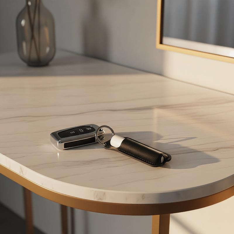 Key Holder Leather Pouch - Portemonnee van kunstleer voor lippenbalsem, sleutelhanger,