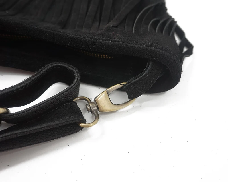 Vrouwen Echt Leer Suede Omzoom - Half Moon Bag Suede recensie en prijs