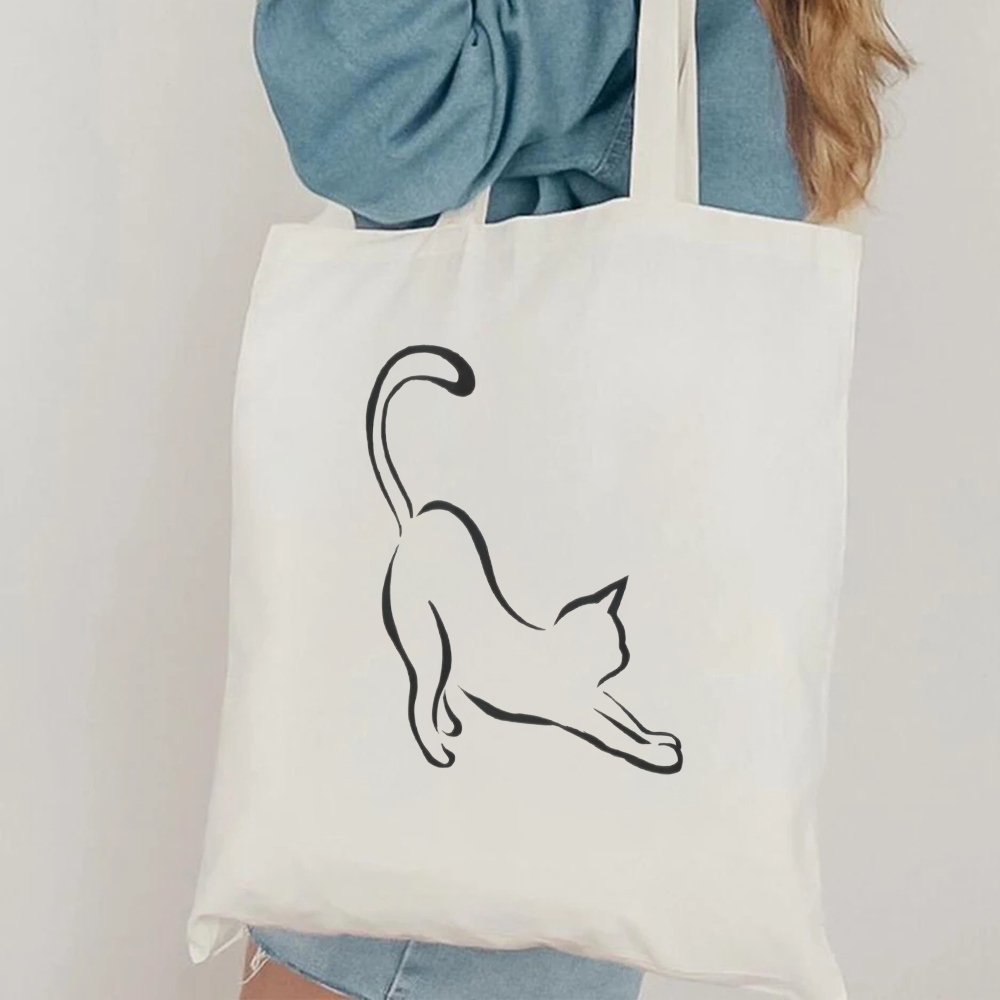 Minimalistische Cat Line Art c - Canvas Tote Designer recensie en prijs