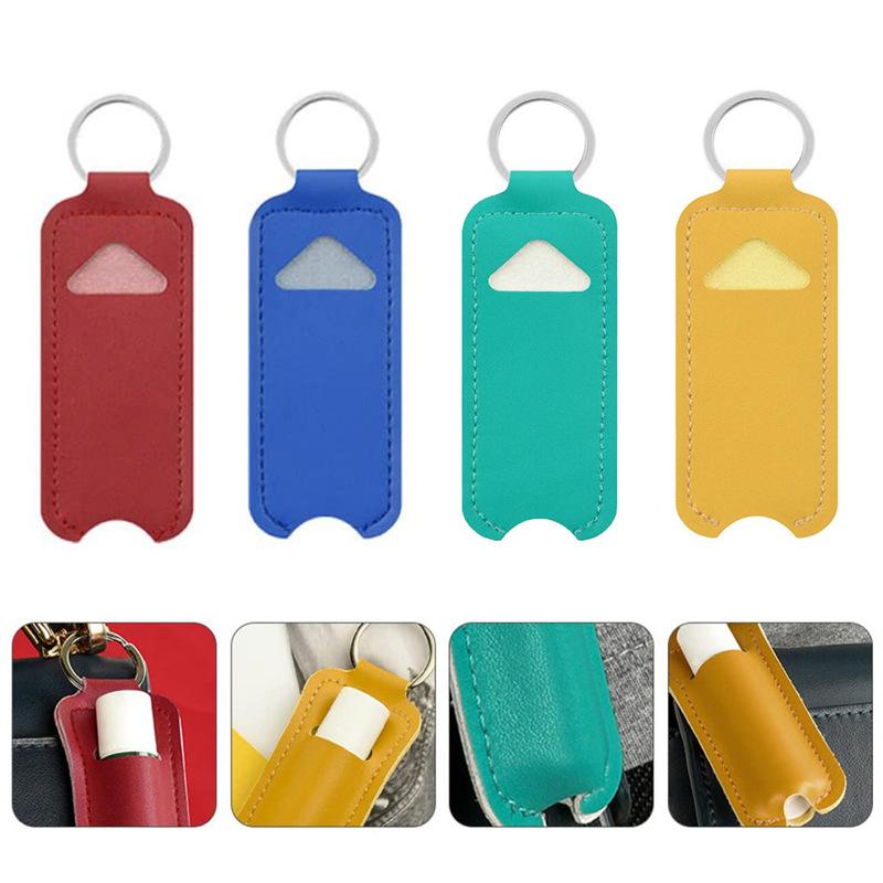 Draagbare lippenbalsem verpakk - Key Holder Leather Pouch recensie en prijs