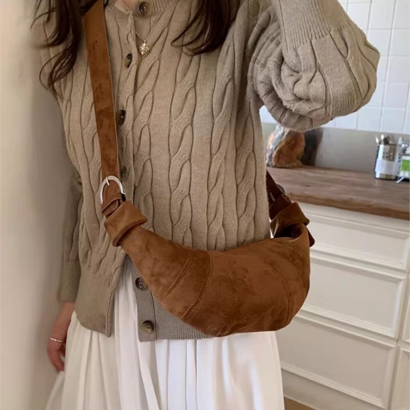 JIAERDI Retro Effen Kleur Sued - Half Moon Bag Suede recensie en prijs