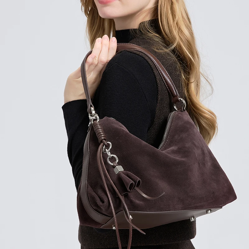 Retro Frosted Echt Lederen Han - Half Moon Bag Suede recensie en prijs