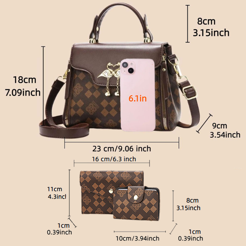 3-delige dames tasset, licht l - Luxury Bags & Leather Repair Of Atlanta recensie en prijs