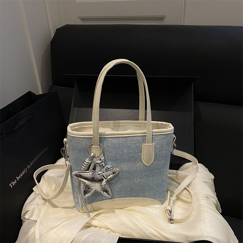 Denim shopper-tas met grote ca - Luxury Bags Denim recensie en prijs